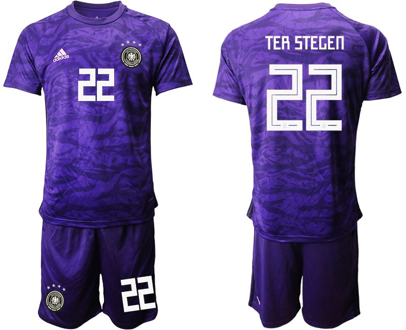 Men 2019-2020 Season National Team Germany purple goalkeeper #22 Soccer Jerseys
